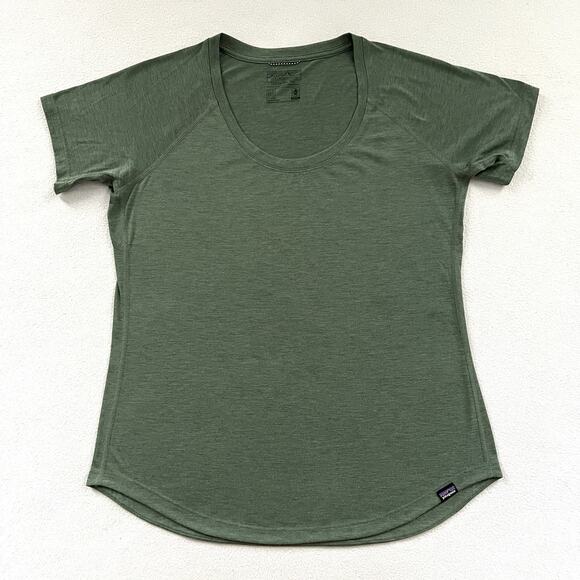 Patagonia Women Capilene Cool Trail Performance Short Sleeve Shirt Green 24501 M - Picture 1 of 5